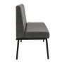 Banquette de restaurant WENDY d'intérieur - Bois noir, 81% PES + 15% cotton + 4% viscose - métal anthracite