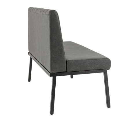 Banquette de restaurant WENDY d'intérieur - Bois noir, 81% PES + 15% cotton + 4% viscose - métal anthracite