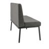 Banquette de restaurant WENDY d'intérieur - Bois noir, 81% PES + 15% cotton + 4% viscose - métal anthracite