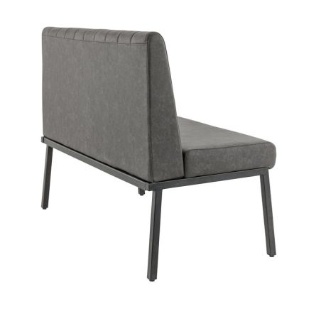 Banquette de restaurant WENDY d'intérieur - Bois noir, 81% PES + 15% cotton + 4% viscose - métal anthracite