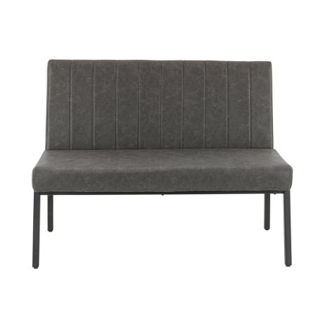 Banquette de restaurant WENDY d'intérieur - Bois noir, 81% PES + 15% cotton + 4% viscose - métal anthracite