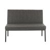 Banquette de restaurant WENDY d'intérieur - Bois noir, 81% PES + 15% cotton + 4% viscose - métal anthracite
