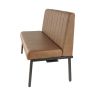 Banquette de restaurant WENDY d'intérieur - Bois noir, 81% PES + 15% cotton + 4% viscose - métal anthracite