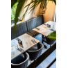 Banquette de restaurant WENDY d'intérieur - Bois noir, 81% PES + 15% cotton + 4% viscose - métal anthracite