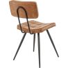 Chaise bistro MAURICE d'intérieur - Métal noir, PU - bois cognac