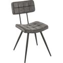 Chaise bistro MAURICE d'intérieur - Métal noir, PU - bois anthracite