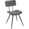 Chaise bistro MAURICE d'intérieur - Métal noir, PU - bois anthracite