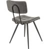 Chaise bistro MAURICE d'intérieur - Métal noir, PU - bois anthracite
