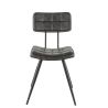 Chaise bistro MAURICE d'intérieur - Métal noir, PU - bois anthracite