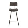Tabouret de bar MAURICE d'intérieur - Métal noir, PU - bois anthracite