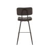Tabouret de bar MAURICE d'intérieur - Métal noir, PU - bois anthracite