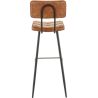 Tabouret de bar MAURICE d'intérieur - Métal noir, PU - bois cognac