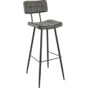 Tabouret de bar MAURICE d'intérieur - Métal noir, PU - bois anthracite