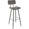 Tabouret de bar MAURICE d'intérieur - Métal noir, PU - bois anthracite