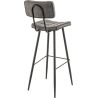 Tabouret de bar MAURICE d'intérieur - Métal noir, PU - bois anthracite