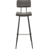 Tabouret de bar MAURICE d'intérieur - Métal noir, PU - bois anthracite