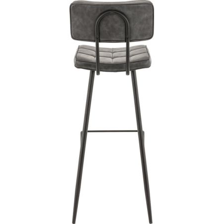 Tabouret de bar MAURICE d'intérieur - Métal noir, PU - bois anthracite