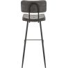 Tabouret de bar MAURICE d'intérieur - Métal noir, PU - bois anthracite
