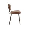 Chaise bistro STANLEY H48 d'intérieur - Métal noir, PU - bois marron vintage