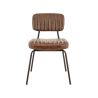 Chaise bistro STANLEY H48 d'intérieur - Métal noir, PU - bois marron vintage