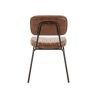 Chaise bistro STANLEY H48 d'intérieur - Métal noir, PU - bois marron vintage