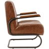 Fauteuil bistro BRIXTON H44 d'intérieur - Métal noir, PU - bois marron vintage