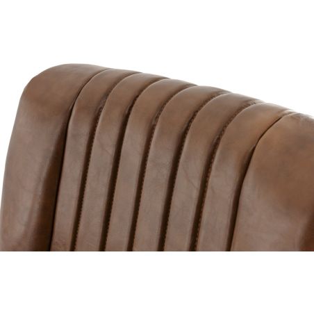 Fauteuil bistro BRIXTON H44 d'intérieur - Métal noir, PU - bois marron vintage