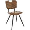 Chaise bistro SOHO H49 d'intérieur - Métal noir, PU - bois cognac vintage