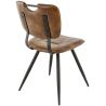 Chaise bistro SOHO H49 d'intérieur - Métal noir, PU - bois cognac vintage