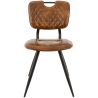 Chaise bistro SOHO H49 d'intérieur - Métal noir, PU - bois cognac vintage