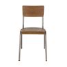 Chaise bistro COLLEGE H47 empilable d'intérieur - Métal finition industrielle, bois brun vintage