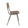 Chaise bistro COLLEGE H47 empilable d'intérieur - Métal finition industrielle, bois brun vintage