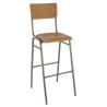 Tabouret de bar HARVARD H77 d'intérieur - Métal finition industrielle, bois brun vintage