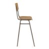 Tabouret de bar HARVARD H77 d'intérieur - Métal finition industrielle, bois brun vintage