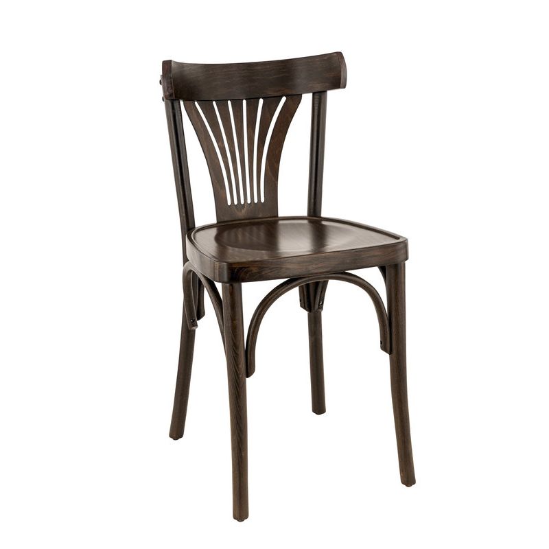 Chaise bistro PALMA H48 d'intérieur - Bois brun foncé