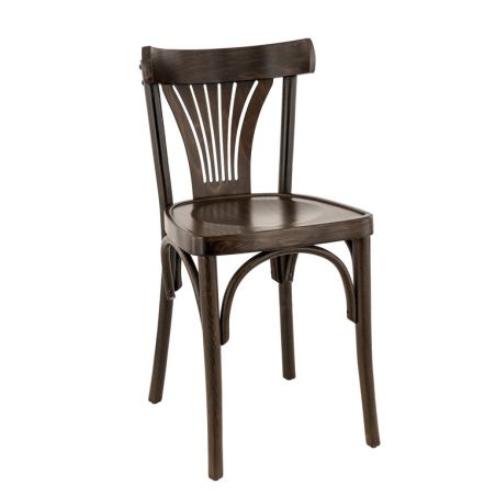 Chaise bistro PALMA H48 d'intérieur - Bois brun foncé