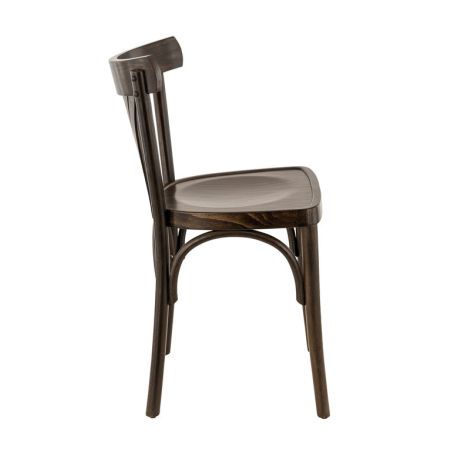 Chaise bistro PALMA H48 d'intérieur - Bois brun foncé