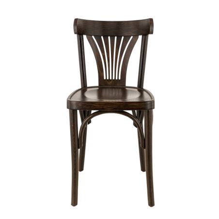 Chaise bistro PALMA H48 d'intérieur - Bois brun foncé