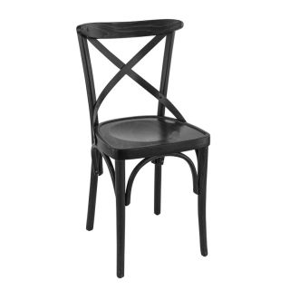 Chaise bistro SOFIA H47 d'intérieur - Bois noir