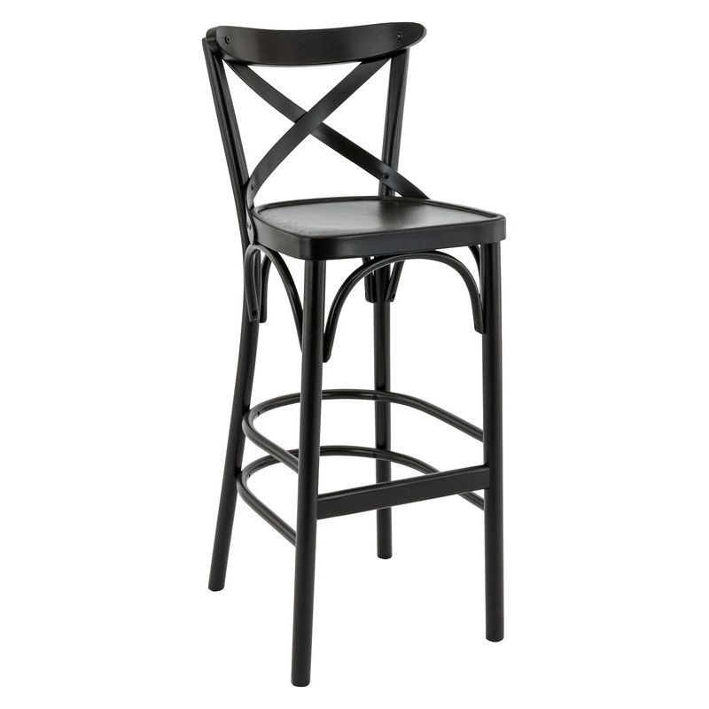 Tabouret de bar SOFIA H76 d'intérieur - Bois noir
