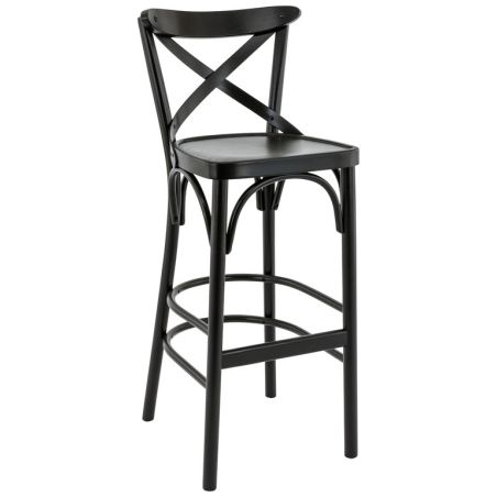 Tabouret de bar SOFIA H76 d'intérieur - Bois noir