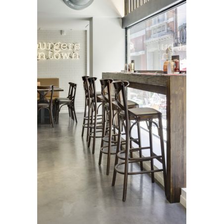 Tabouret de bar SOFIA H76 d'intérieur - Bois noir