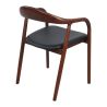 Fauteuil bistro STEFAN H47 d'intérieur - Hêtre brun foncé, similicuir PU noir