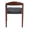 Fauteuil bistro STEFAN H47 d'intérieur - Hêtre brun foncé, similicuir PU noir