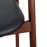 Fauteuil bistro STEFAN H47 d'intérieur - Hêtre brun foncé, similicuir PU noir