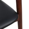 Fauteuil bistro STEFAN H47 d'intérieur - Hêtre brun foncé, similicuir PU noir