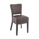 Chaise de restaurant FLORIANE II H50 d'intérieur - Bois teinte wengé, similicuir PU chocolat