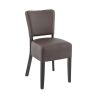 Chaise de restaurant FLORIANE II H50 d'intérieur - Bois teinte wengé, similicuir PU chocolat