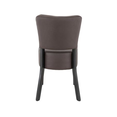 Chaise de restaurant FLORIANE II H50 d'intérieur - Bois teinte wengé, similicuir PU chocolat