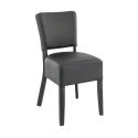 Chaise de restaurant FLORIANE II H50 d'intérieur - Bois teinte wengé, similicuir PU noir